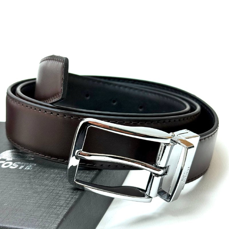 Lacoste Buckle Belt — Silver Brown