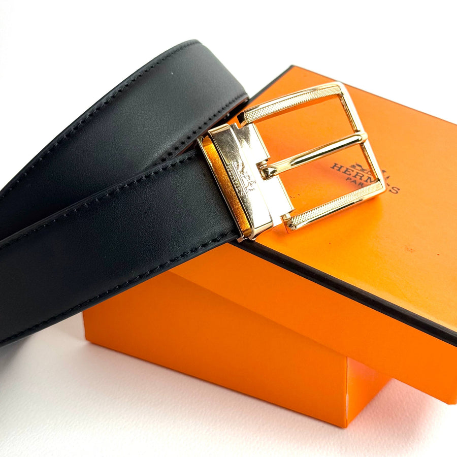 Hermès Classic Buckle Belt – Black / Gold
