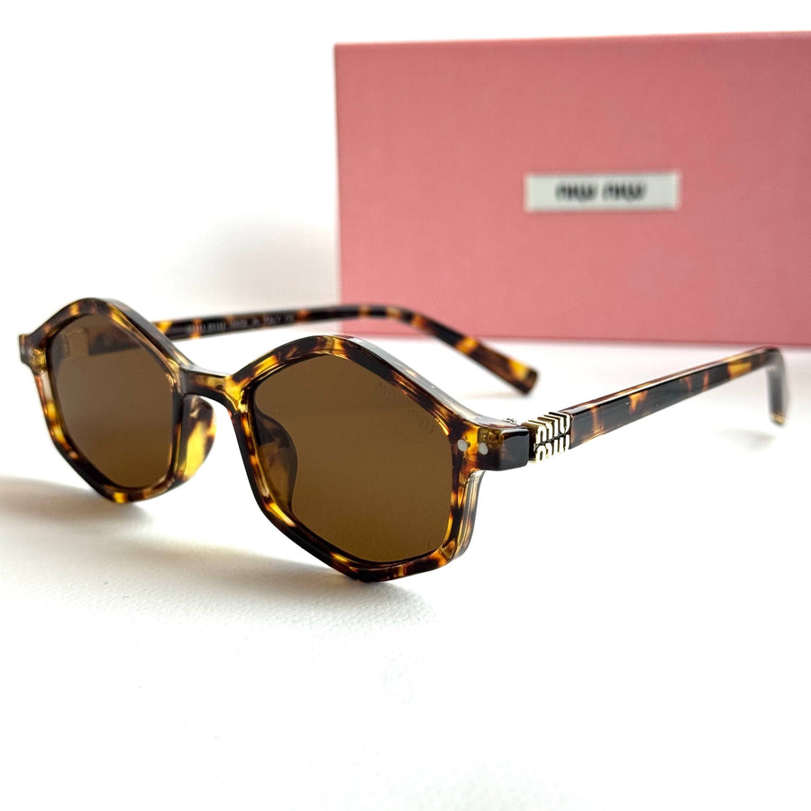 Miu Miu Octagon – Tortoise / Brown