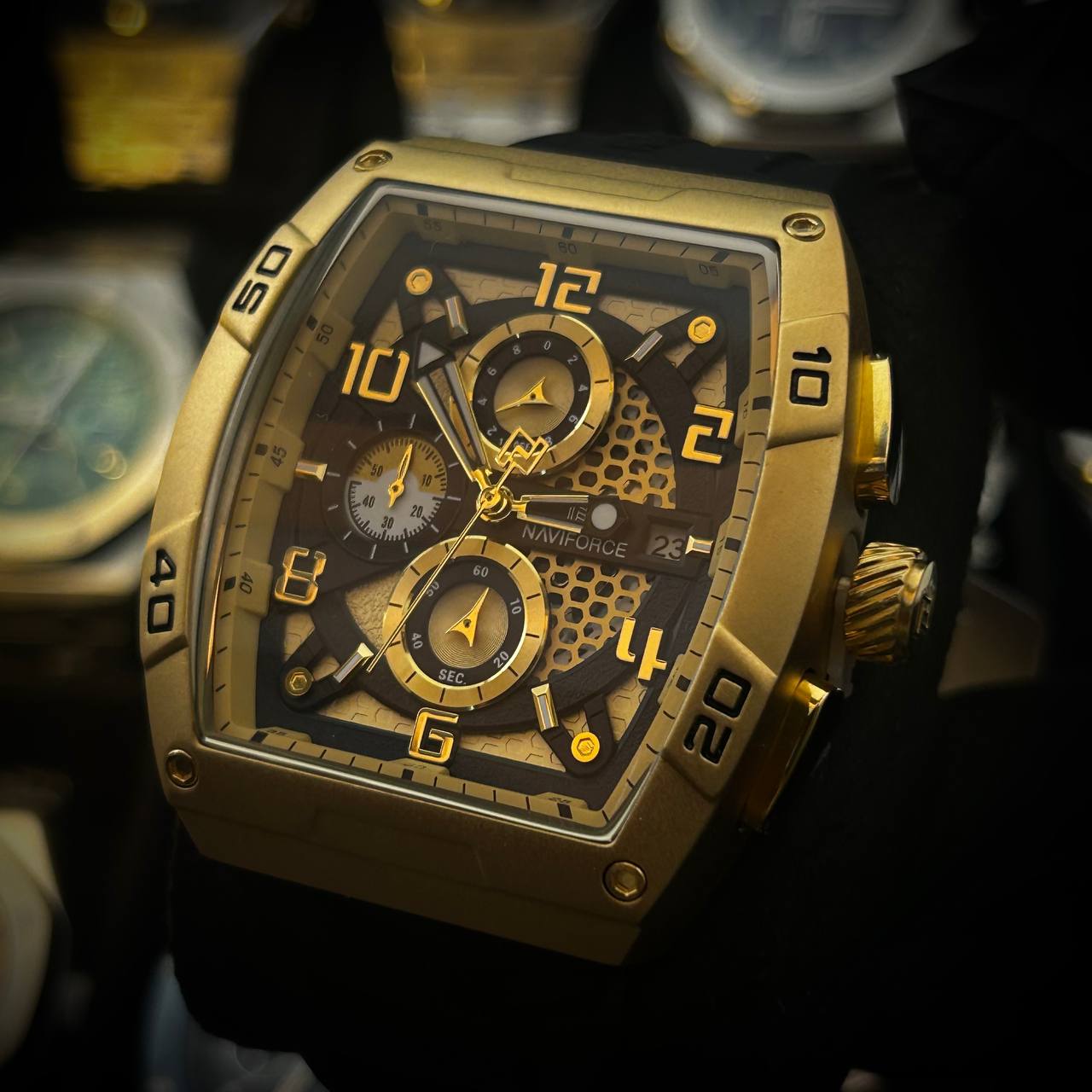 Naviforce Armored Chronograph – Gold Black (For Him)