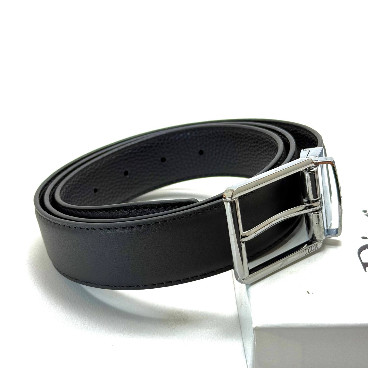 Dior Buckle Belt - Silver White