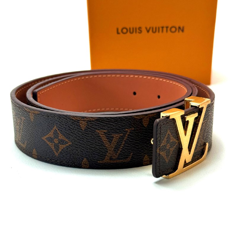LV Canvas Belt - Gold Brown