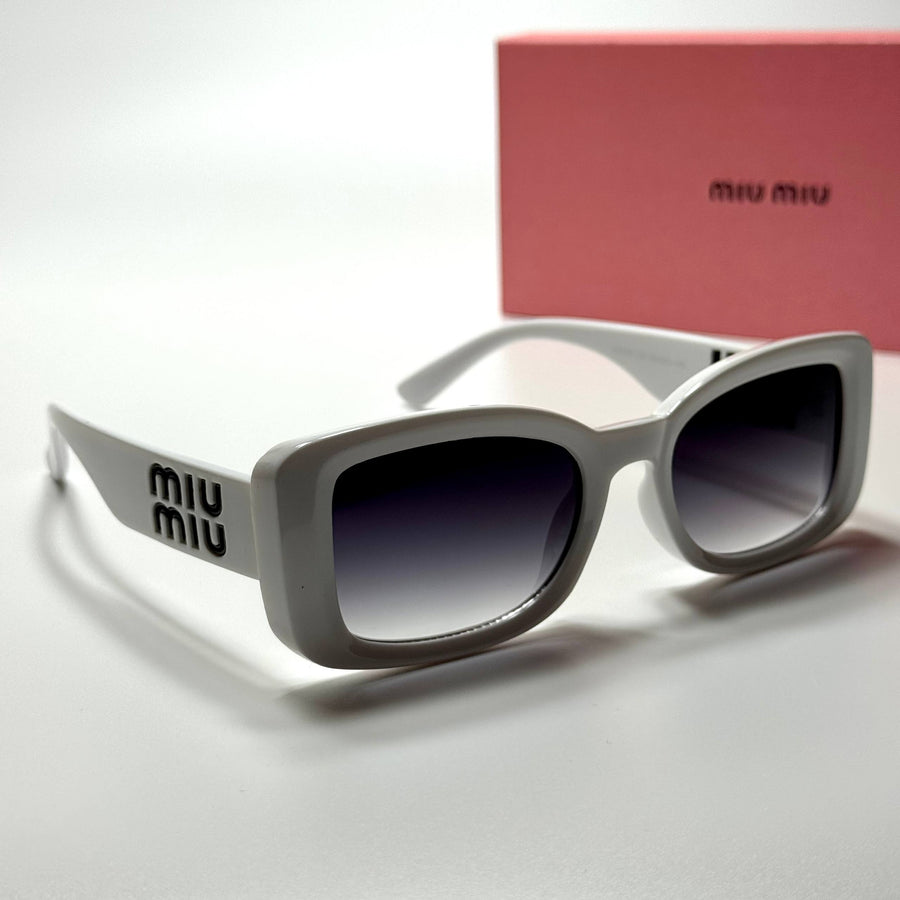 Miu Miu Rectangular SMU10Z – White Grey