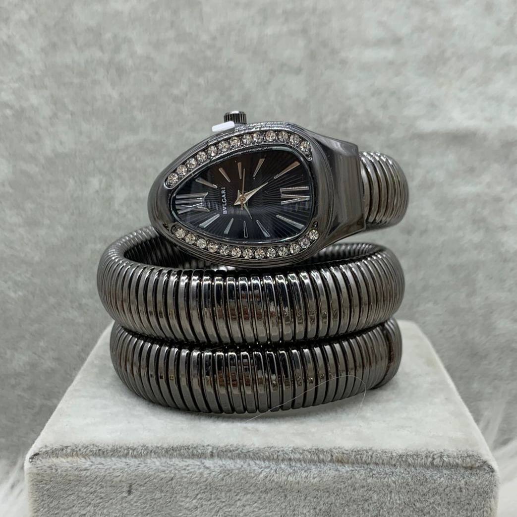 BVLGARI Serpenti Tubogas Watch – Black / Diamond Bezel