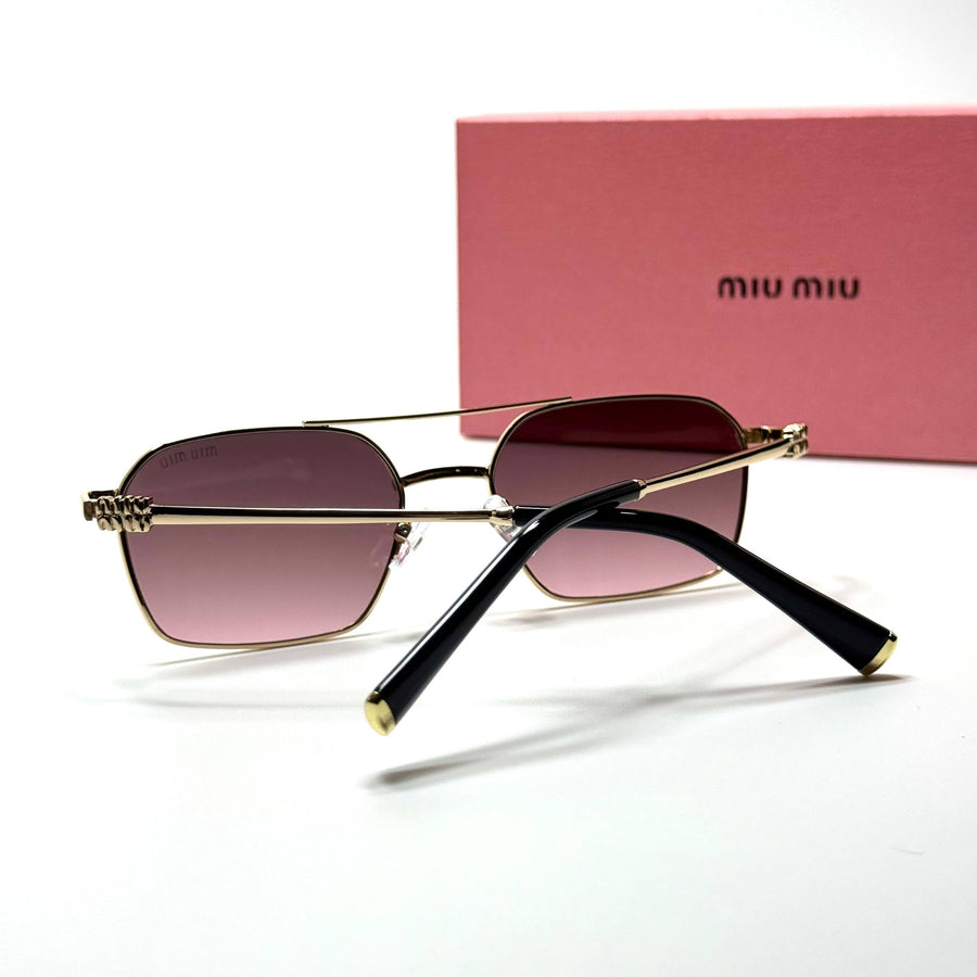 Miu Miu Rectangular SMU52Z – Gold Pink Gradient