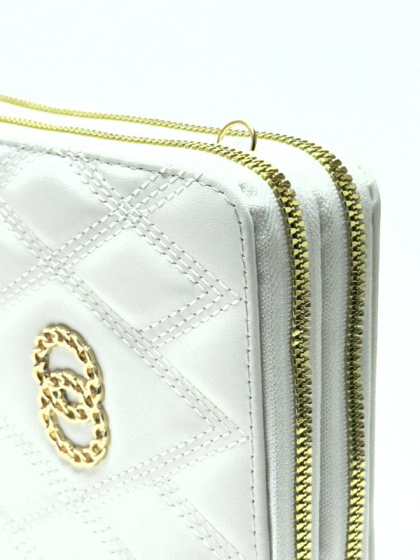 Monaco Quilted White Wallet – Double Zip Edition