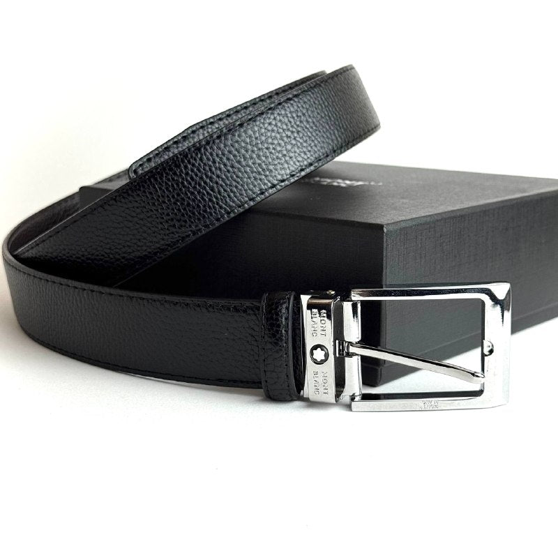 Montblanc Classic Belt – Silver Black
