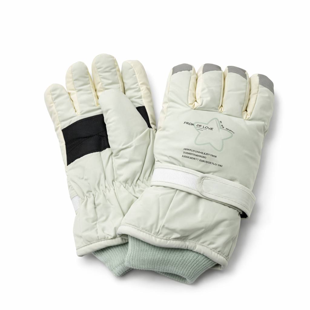 Winter Puffer Gloves – Light Green (Unisex)