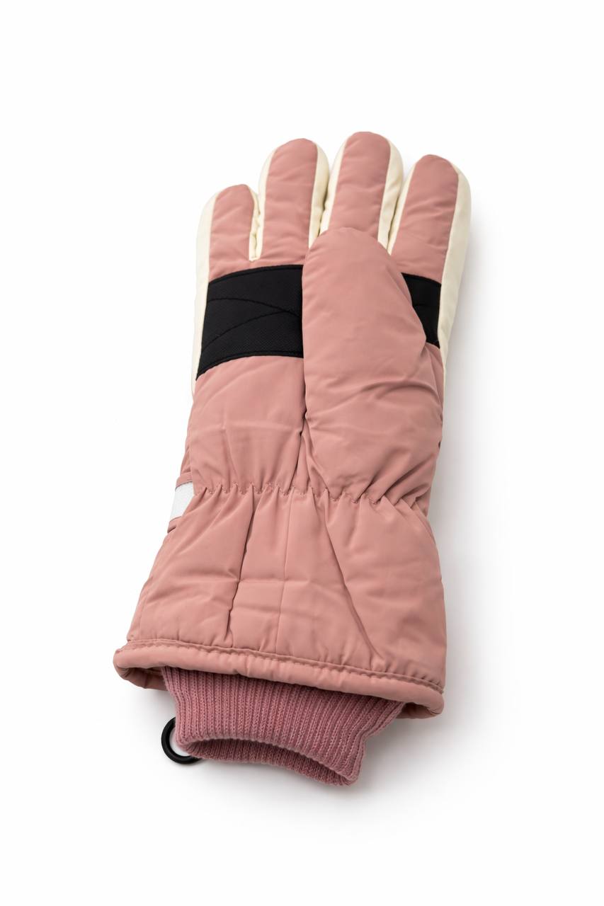 Winter Puffer Gloves – Blush Pink (Unisex)
