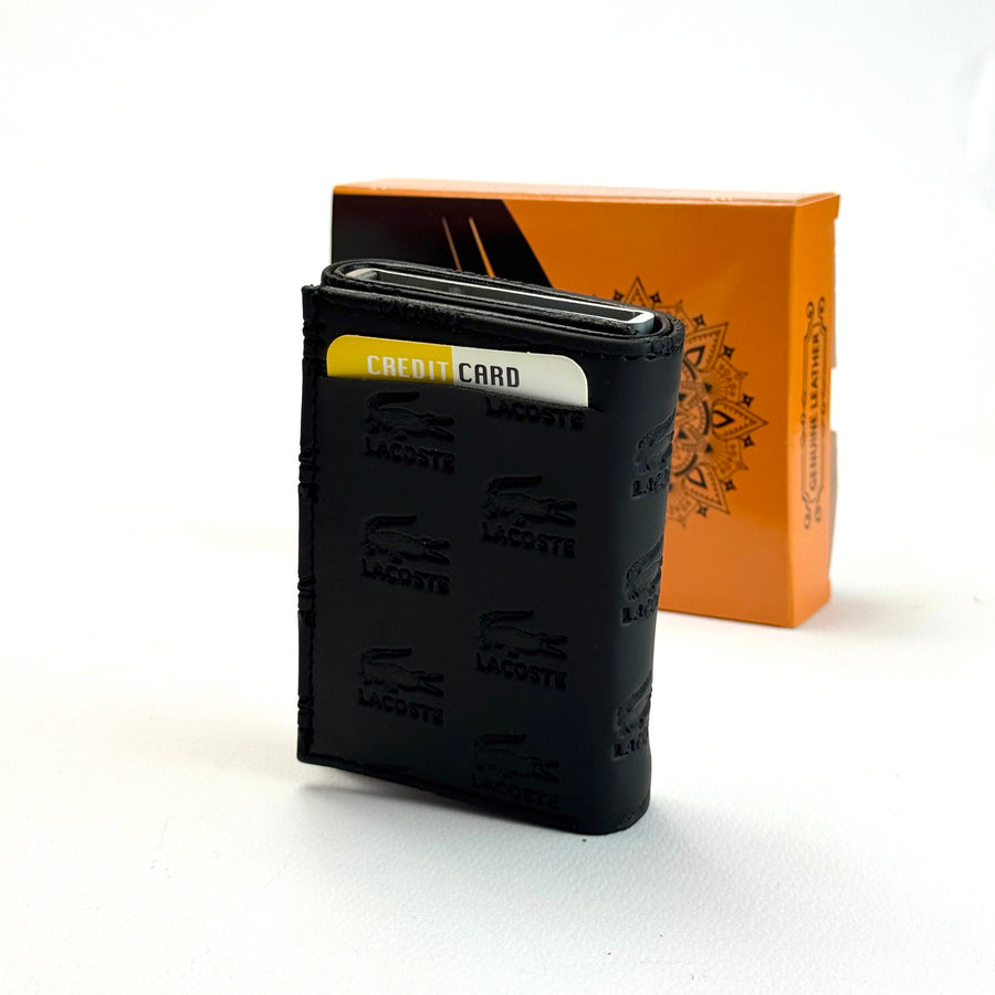 Lacoste Leather Vertical Wallet – Black