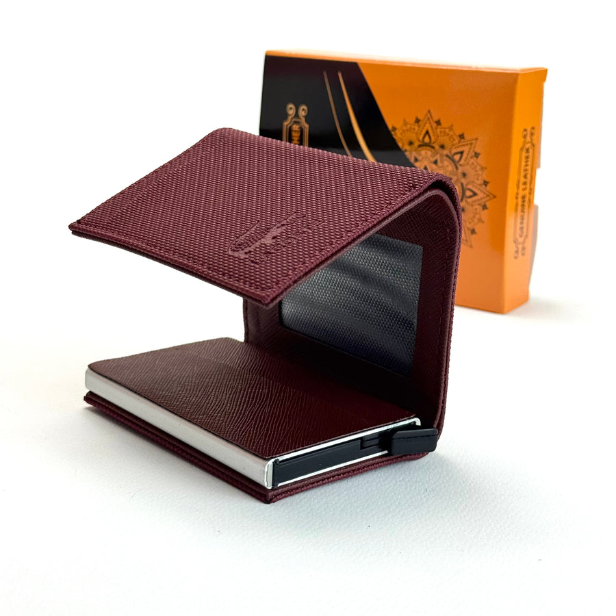 Lacoste Leather Vertical Wallet – Burgundy