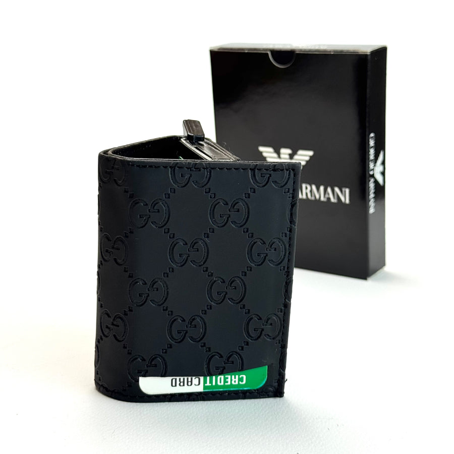Gucci GG Monogram Vertical Wallet – Black