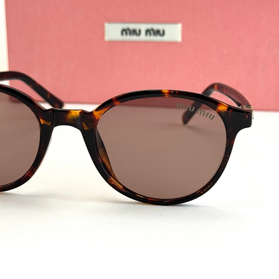 Miu Miu Classic Round – Tortoise Brown