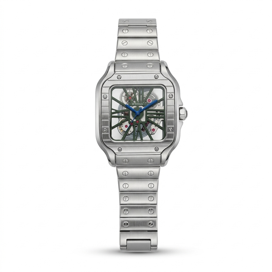 Fitron Skeleton – Silver Green Steel (For Him)