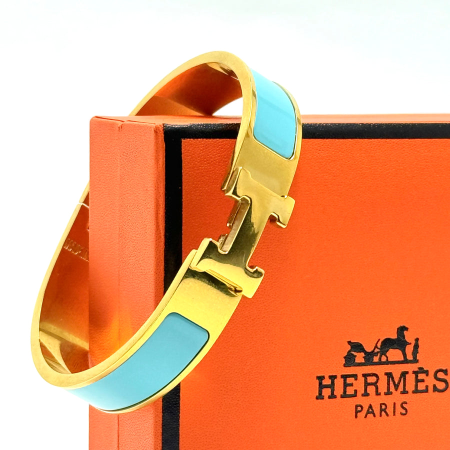 Hermès Clic H – Gold Blue