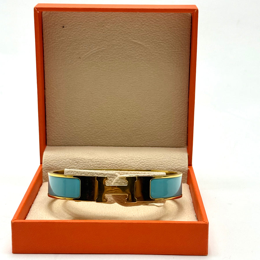 Hermès Clic H – Gold Blue