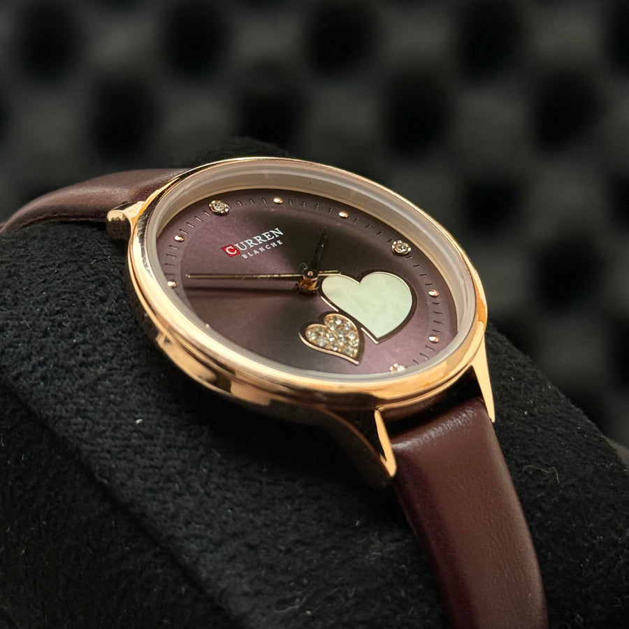 Curren Heart Dial Blanche - Rose Gold (For Her)