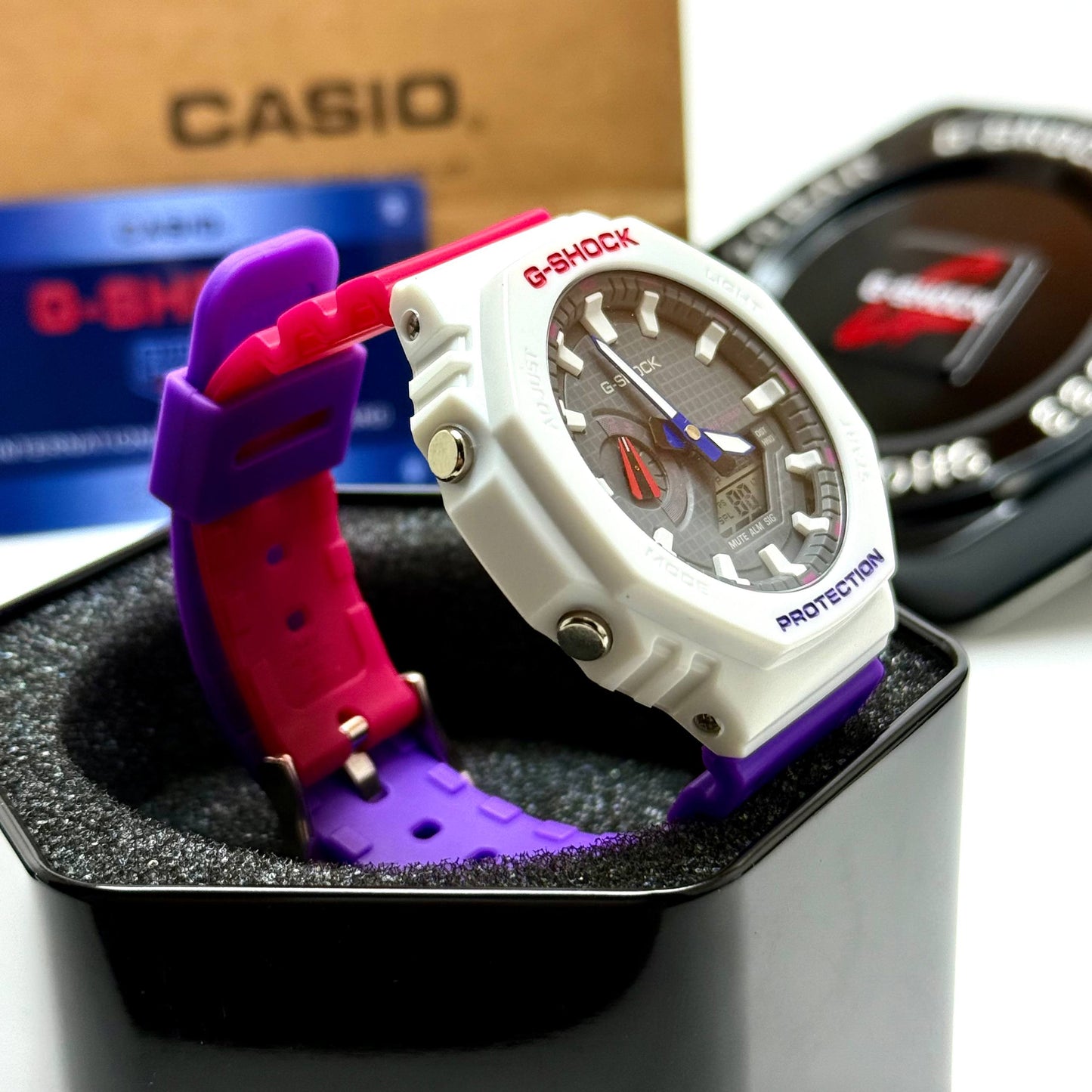 Casio G-SHOCK Multicolor Sport Watch – White/ Purple Pink