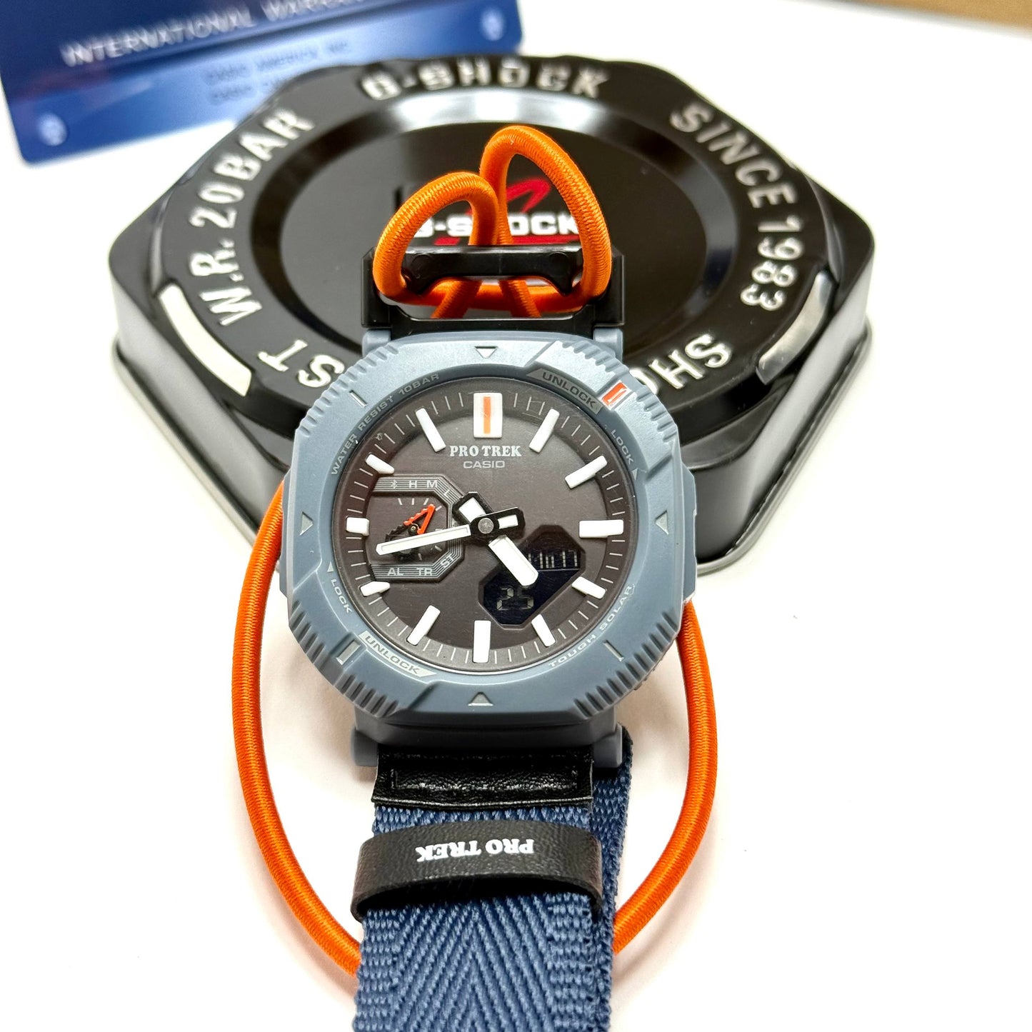 Casio PRO TREK Strap Watch – Orange Grey