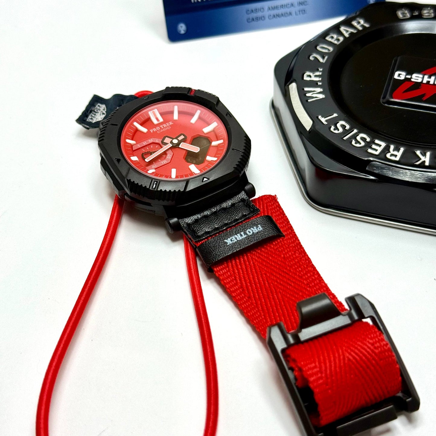 Casio PRO TREK Strap Watch – Black Red