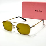 Miu Miu Rectangular SMU 54Y – Gold Yellow