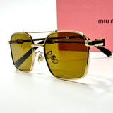 Miu Miu Rectangular SMU 54Y – Gold Yellow