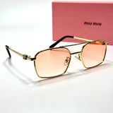 Miu Miu Rectangular SMU 54Y – Gold Pink Gradient