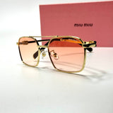 Miu Miu Rectangular SMU 54Y – Gold Pink Gradient