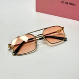Miu Miu Rectangular SMU 54Y – Gold Pink Gradient