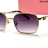 Miu Miu Rectangular SMU 54Y – Gold Purple Gradient