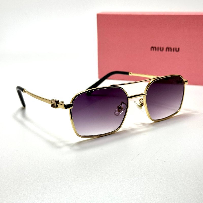 Miu Miu Rectangular SMU 54Y – Gold Purple Gradient