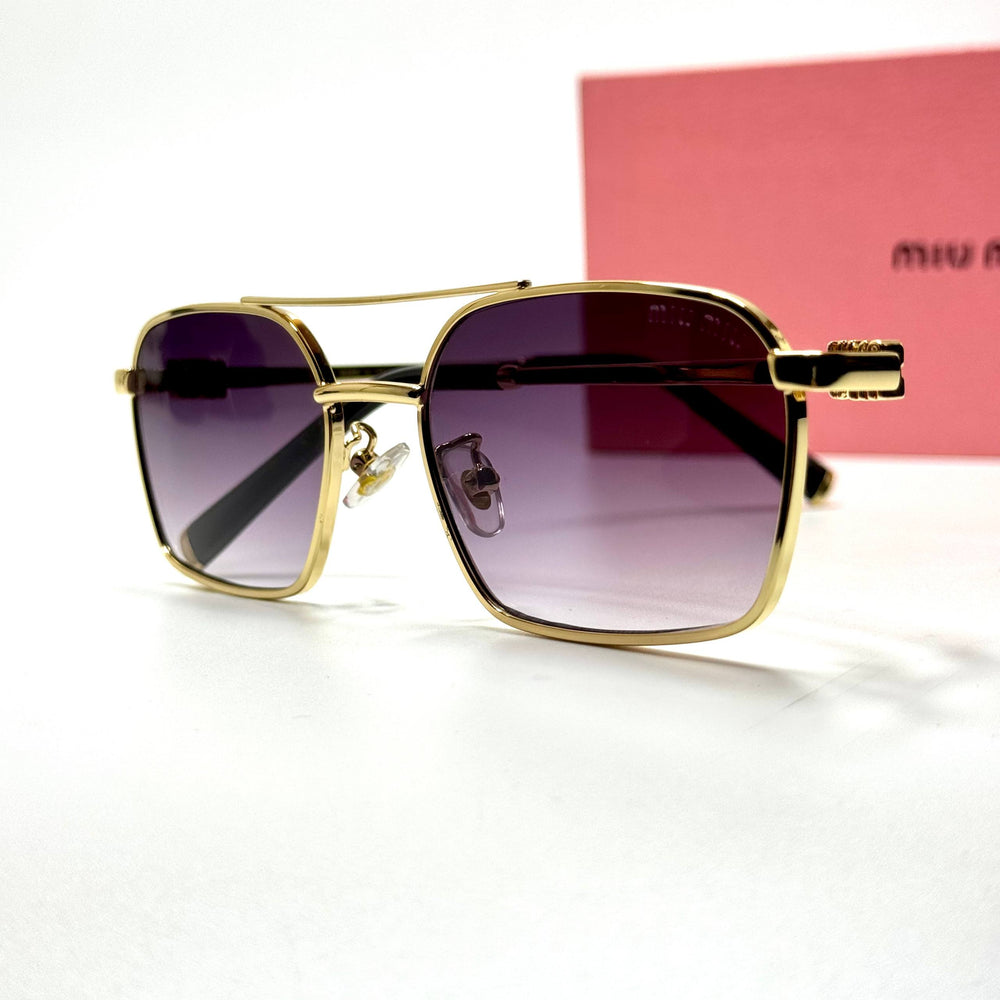 Miu Miu Rectangular SMU 54Y – Gold Purple Gradient