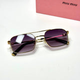 Miu Miu Rectangular SMU 54Y – Gold Purple Gradient