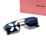 Miu Miu Double Bridge SMU 54Y – Silver Blue
