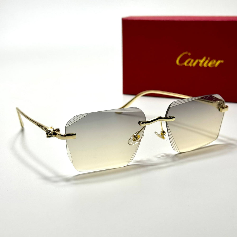 Cartier Rimless CT0431S – Gold Grey Gradient