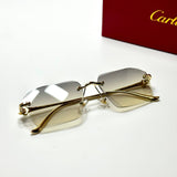 Cartier Rimless CT0431S – Gold Grey Gradient
