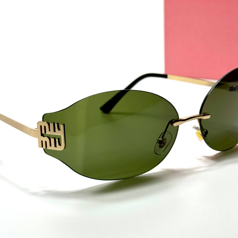 Miu Miu Logo Rimless MU 54YS – Gold Green