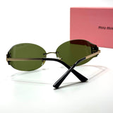 Miu Miu Logo Rimless MU 54YS – Gold Green