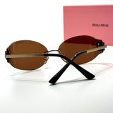 Miu Miu Logo Rimless MU 54YS – Gold Brown