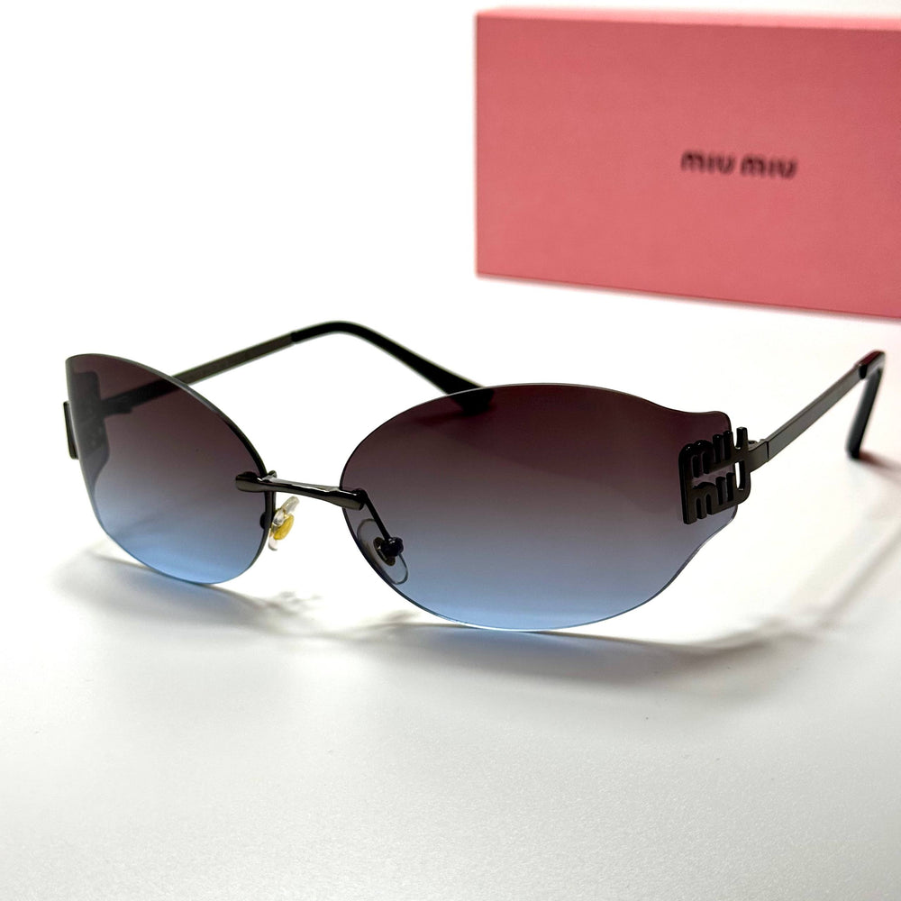 Miu Miu Logo Rimless MU 54YS – Gradient Blue