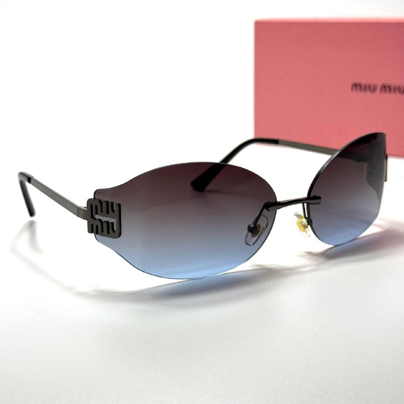 Miu Miu Logo Rimless MU 54YS – Gradient Blue