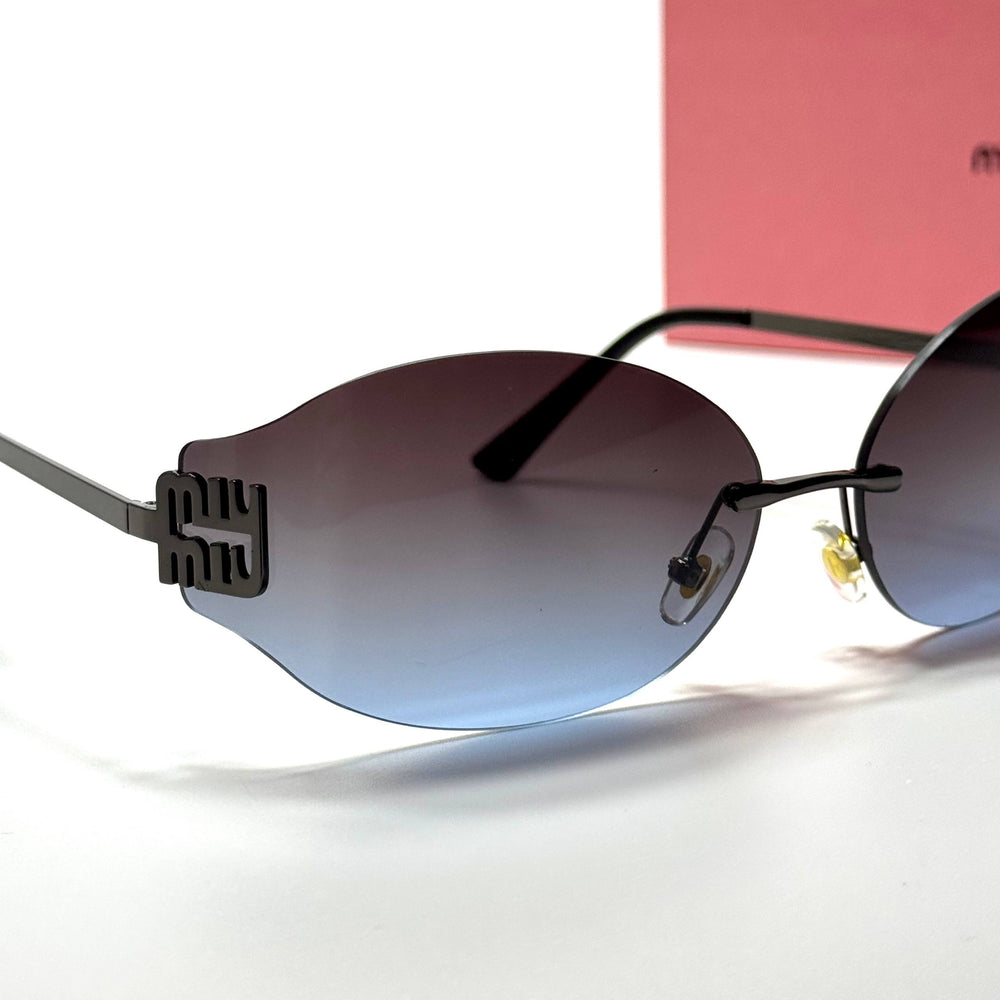 Miu Miu Logo Rimless MU 54YS – Gradient Blue