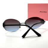 Miu Miu Logo Rimless MU 54YS – Gradient Blue