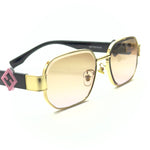 Fendi - Gold & Black Sunglasses with Pink Accent