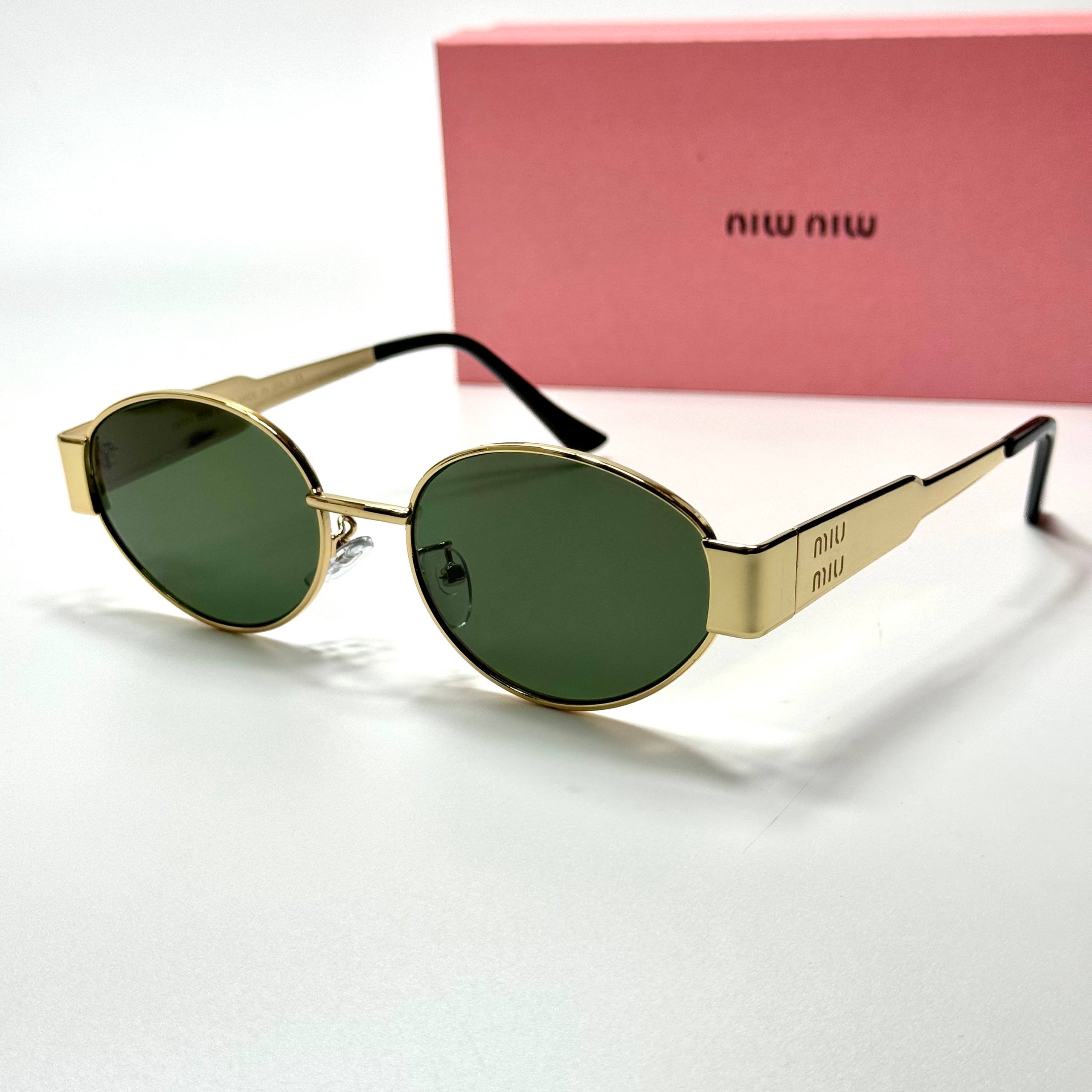 Miu Miu Oval SMU51Y – Gold Green