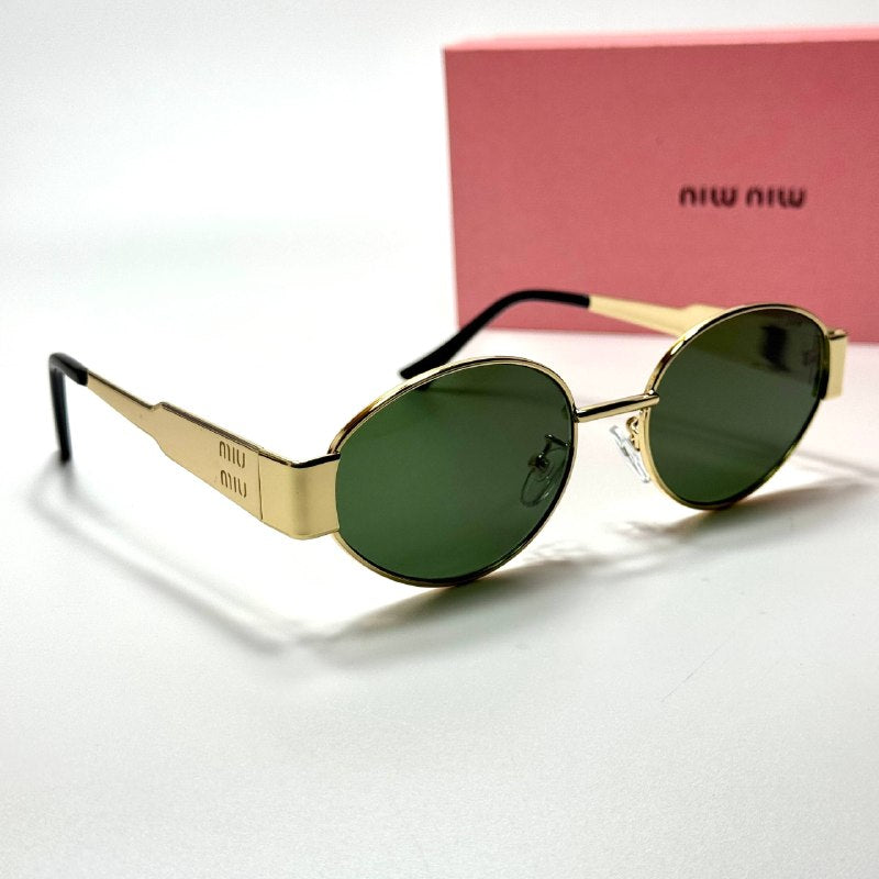 Miu Miu Oval SMU51Y – Gold Green