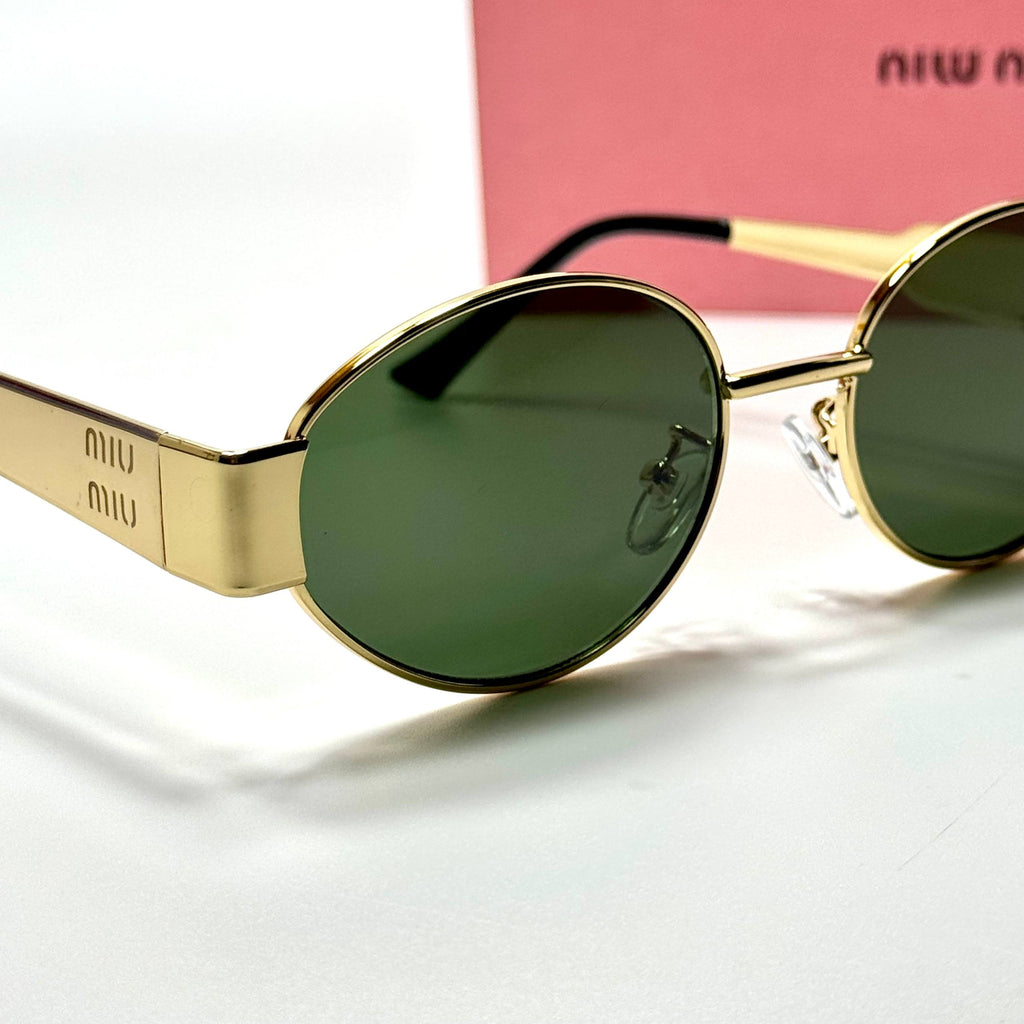 Miu Miu Oval SMU51Y – Gold Green
