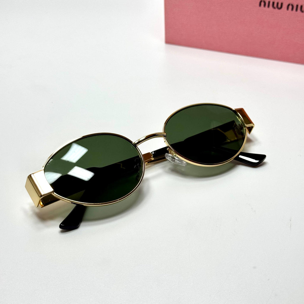 Miu Miu Oval SMU51Y – Gold Green