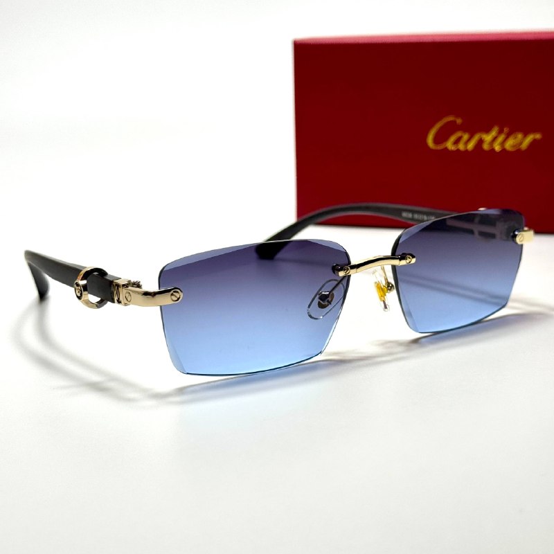 Cartier Rimless CT0432S – Gold Blue Gradient