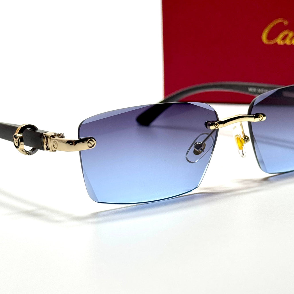 Cartier Rimless CT0432S – Gold Blue Gradient